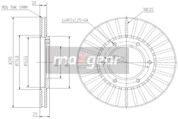 MAXGEAR 19-2608 Brzdový kotouč