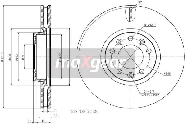 MAXGEAR 19-2749 Brzdový kotouč