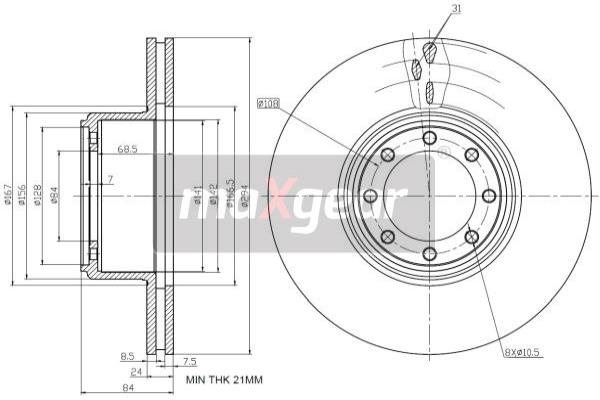 MAXGEAR 19-2781 Brzdový kotouč