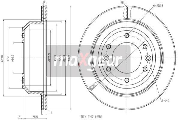 MAXGEAR 19-3190 féktárcsa