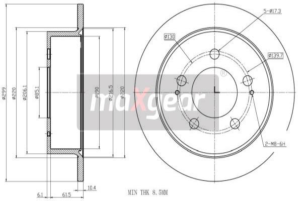 MAXGEAR 19-3199 Bremsscheibe