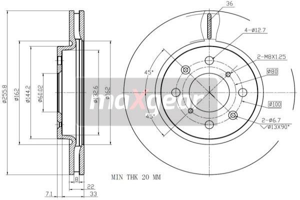 MAXGEAR 19-3200MAX féktárcsa