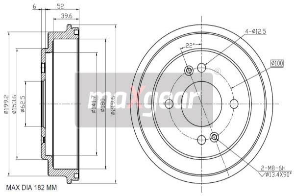 MAXGEAR 19-3203 Bremstrommel