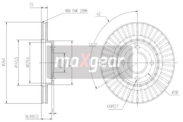 MAXGEAR 19-3218 Bremsscheibe