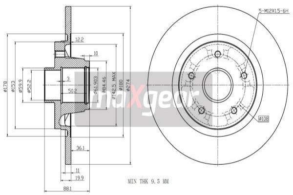 MAXGEAR 19-3228 Bremsscheibe