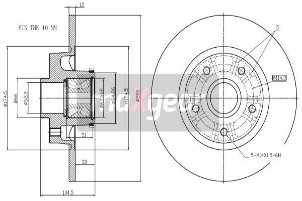 MAXGEAR 19-3230 Bremsscheibe