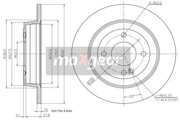 MAXGEAR 19-3342 féktárcsa