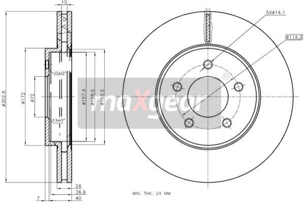 MAXGEAR 19-3352 féktárcsa