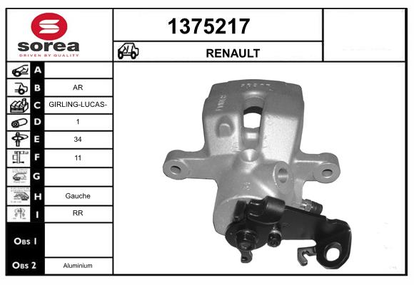 SNRA 1375217 Étrier de frein