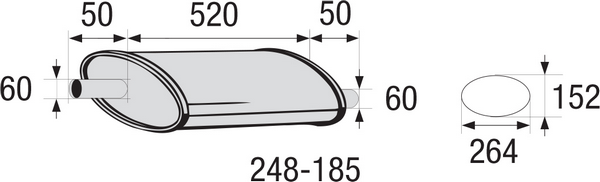 BOSAL 248-185 Silenziatore centrale, universale