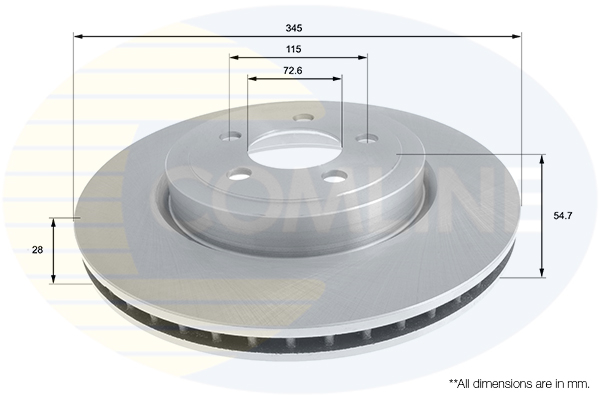 COMLINE ADC2319V Comline Brake Disc for CHRYSLER DODGE LANCIA