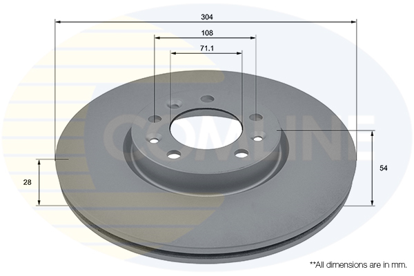 COMLINE ADC2848V Comline Δισκόπλακα for CITROËN OPEL PEUGEOT TOYOTA VAUXHALL