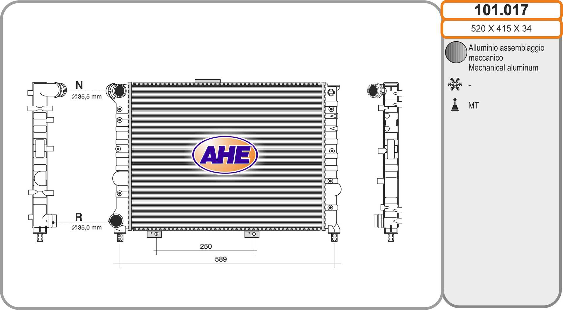 AHE 101.017 Radiatore,...