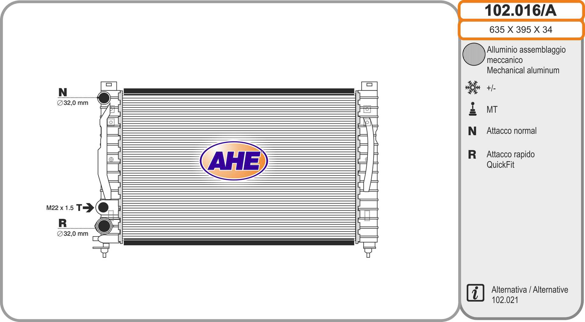AHE 102.016/A Radiatore,...