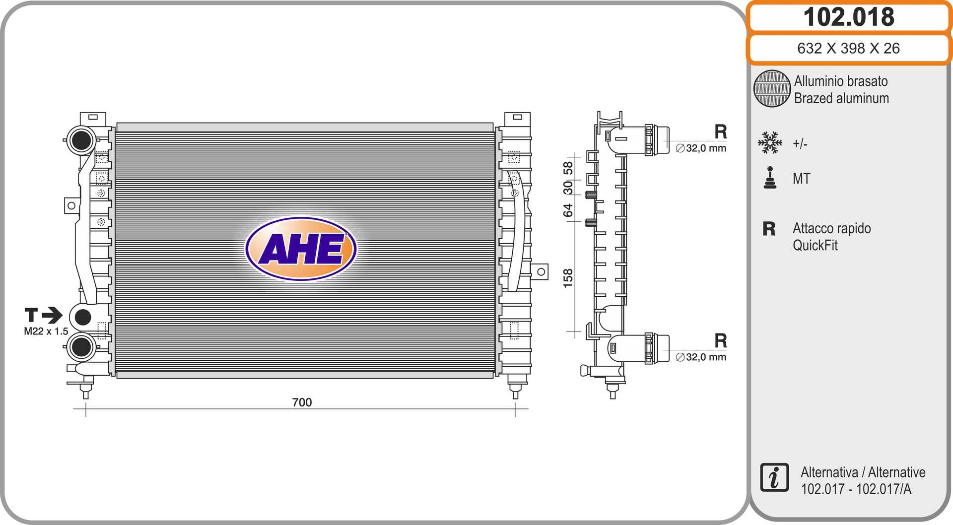 AHE 102.018 Radiatore,...