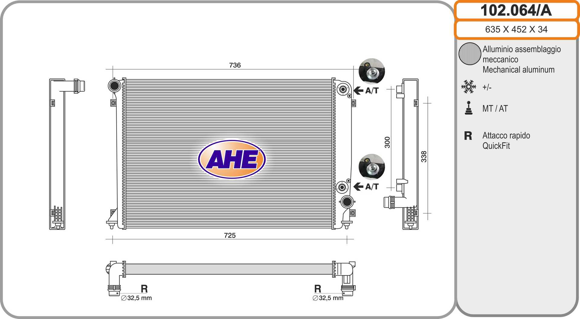 AHE 102.064/A Radiatore,...