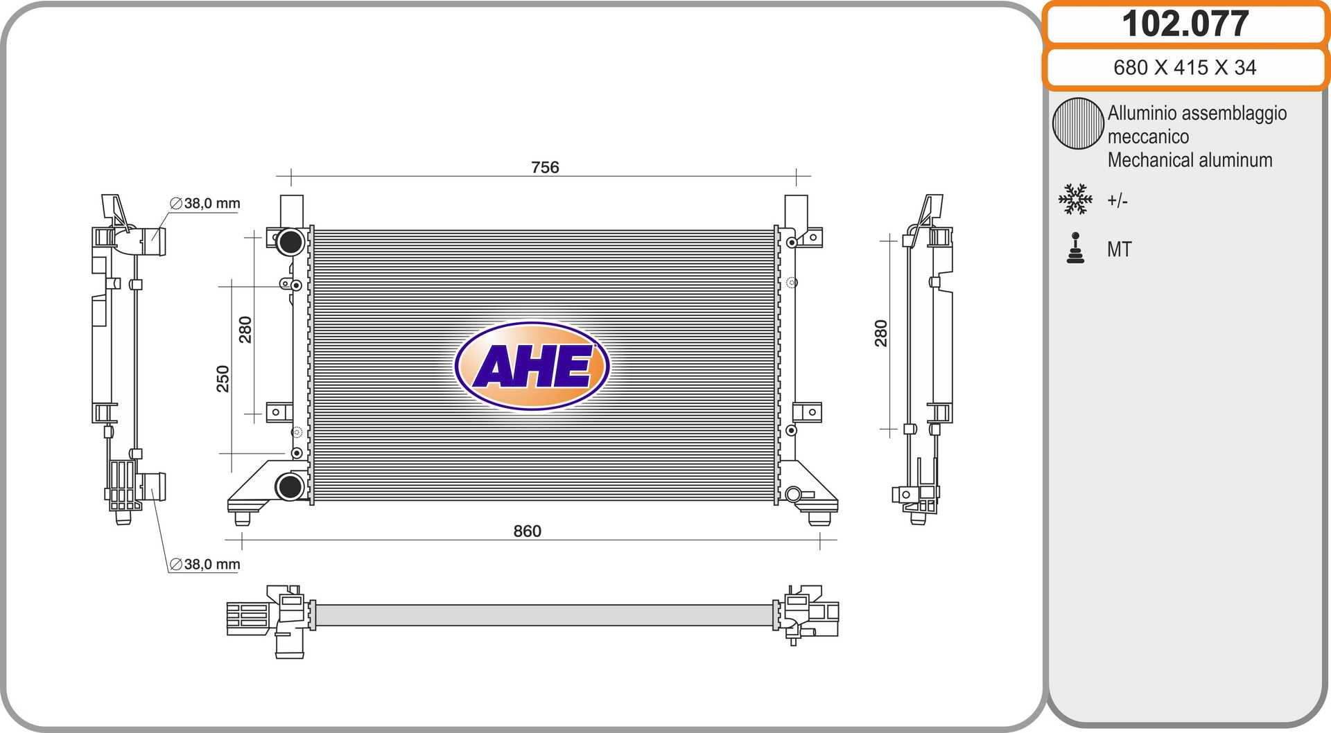 AHE 102.077 Radiatore,...
