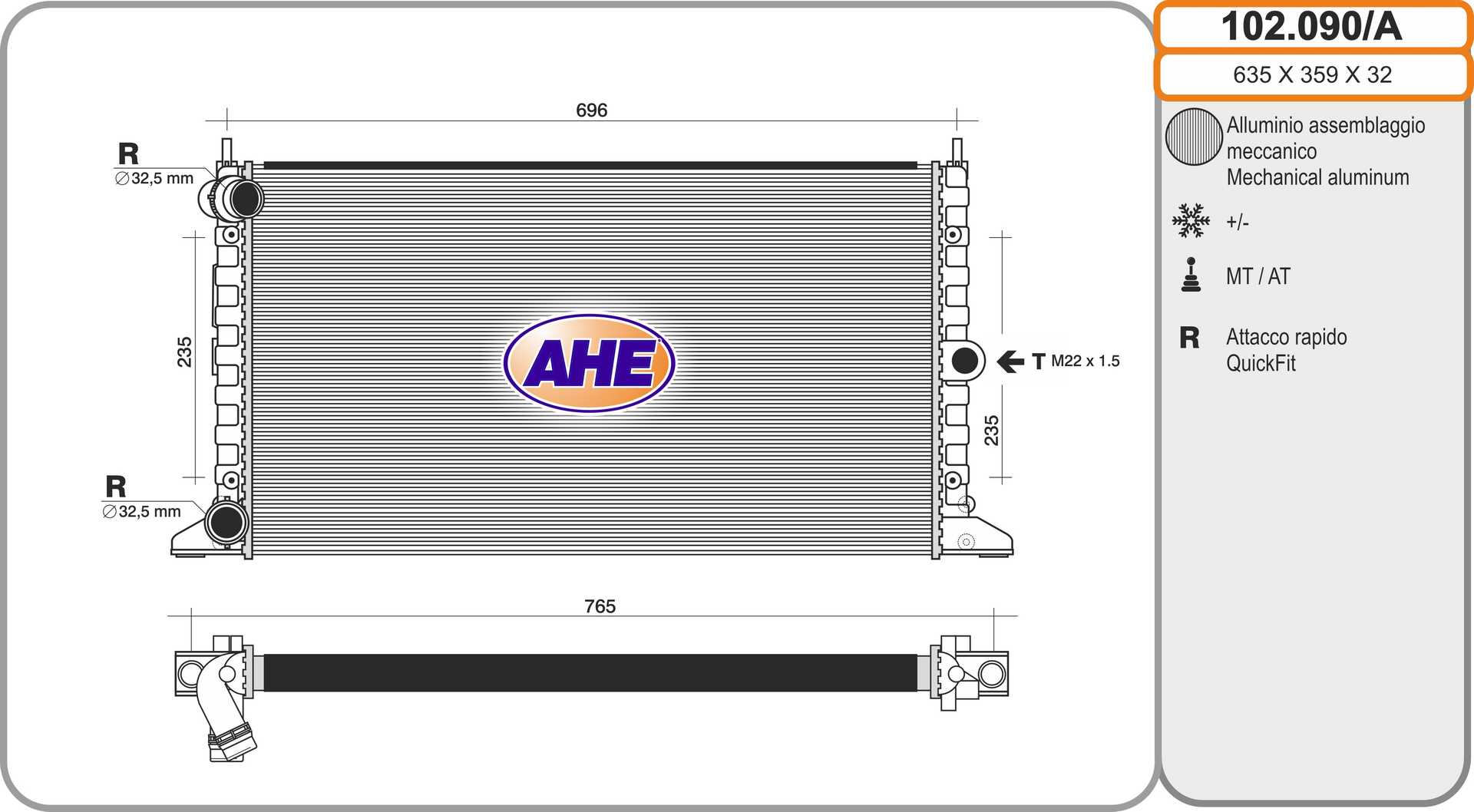 AHE 102.090/A Radiatore,...