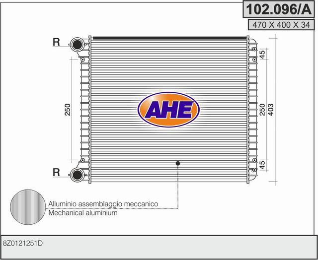 AHE 102.096/A Radiatore,...