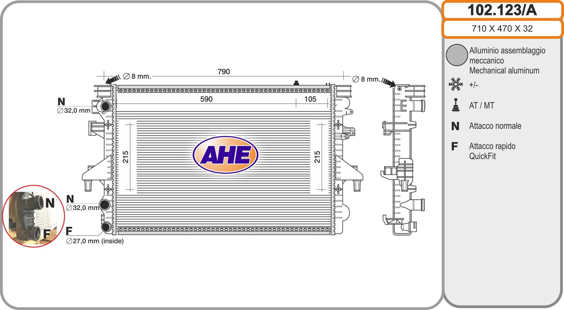 AHE 102.123/A Radiatore,...