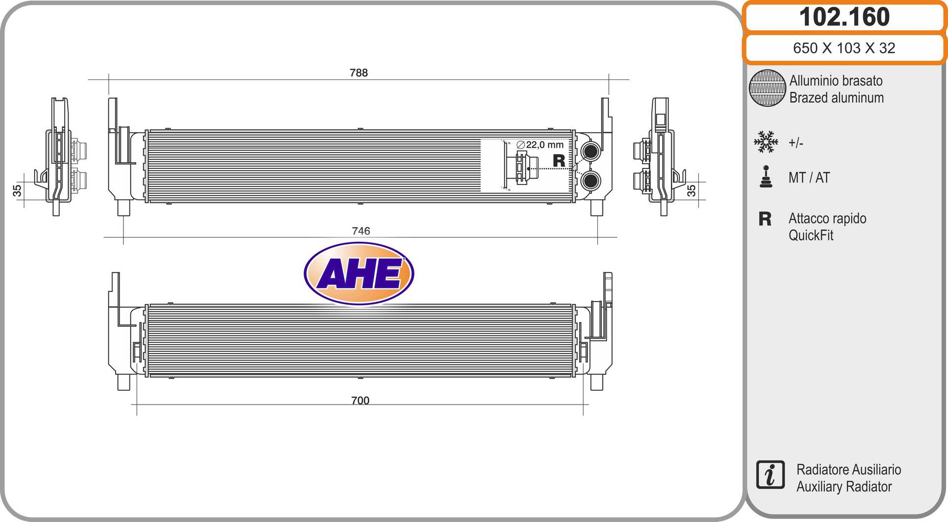 AHE 102.160 Radiatore,...