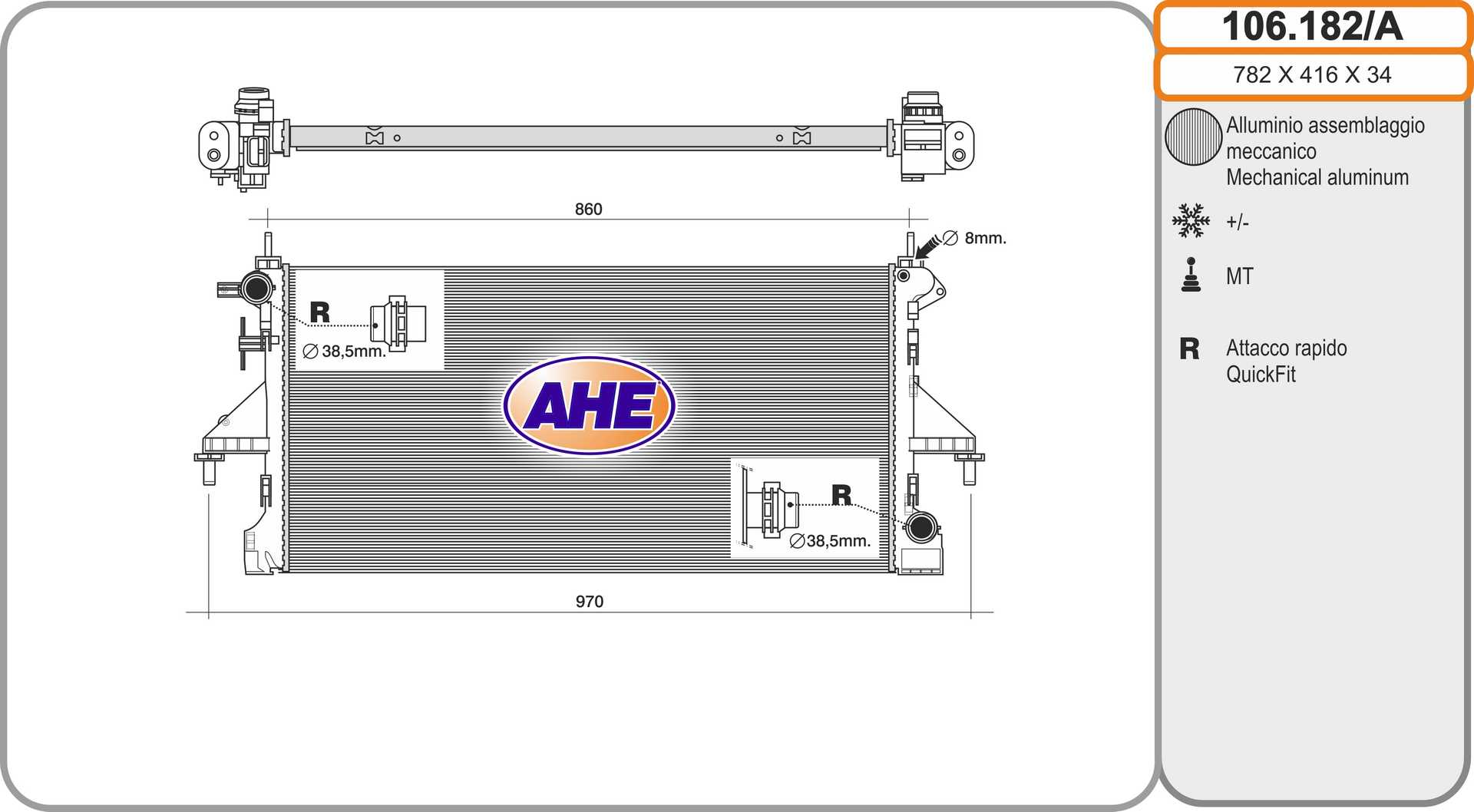 AHE 102.182/A Radiatore,...