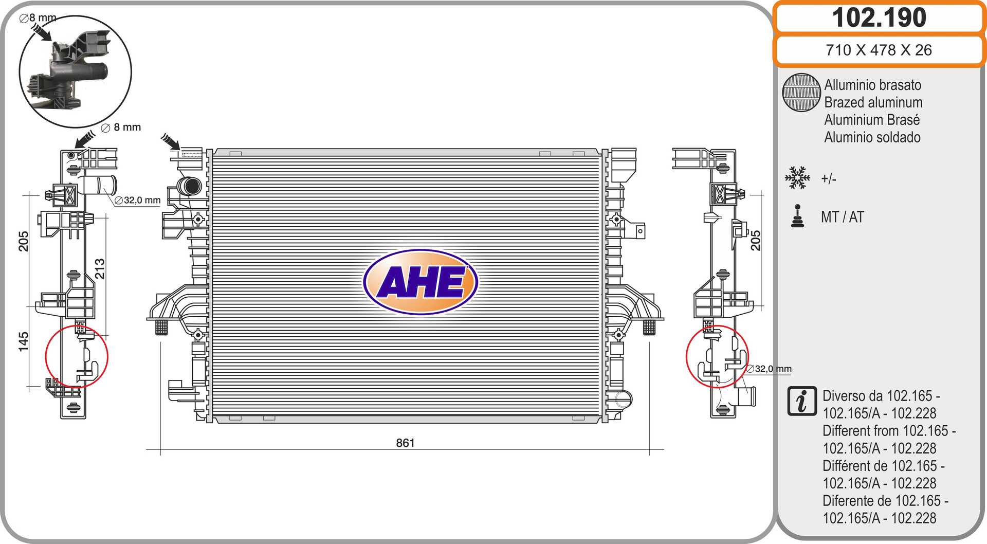 AHE 102.190 Radiatore,...