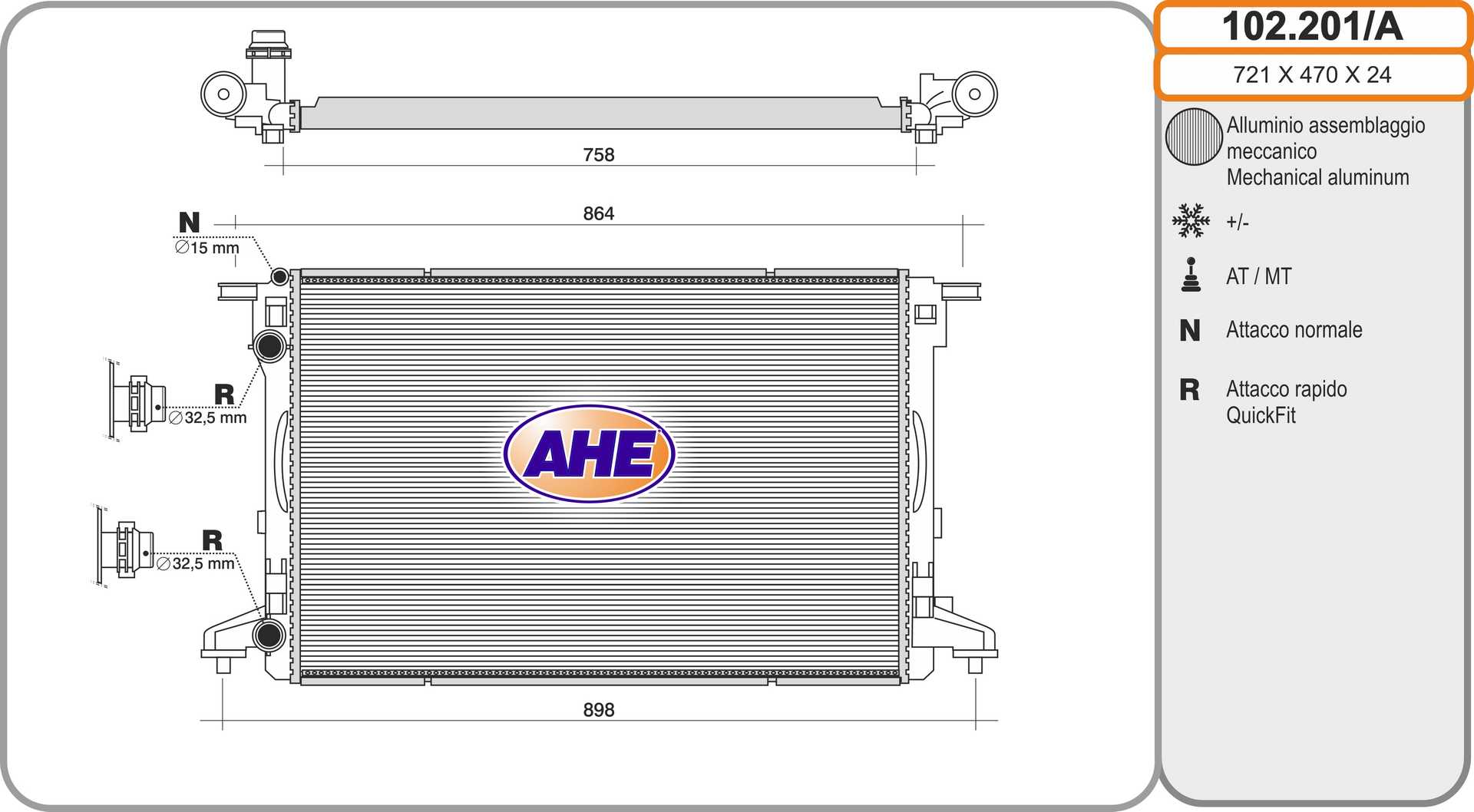 AHE 102.201/A Radiatore,...