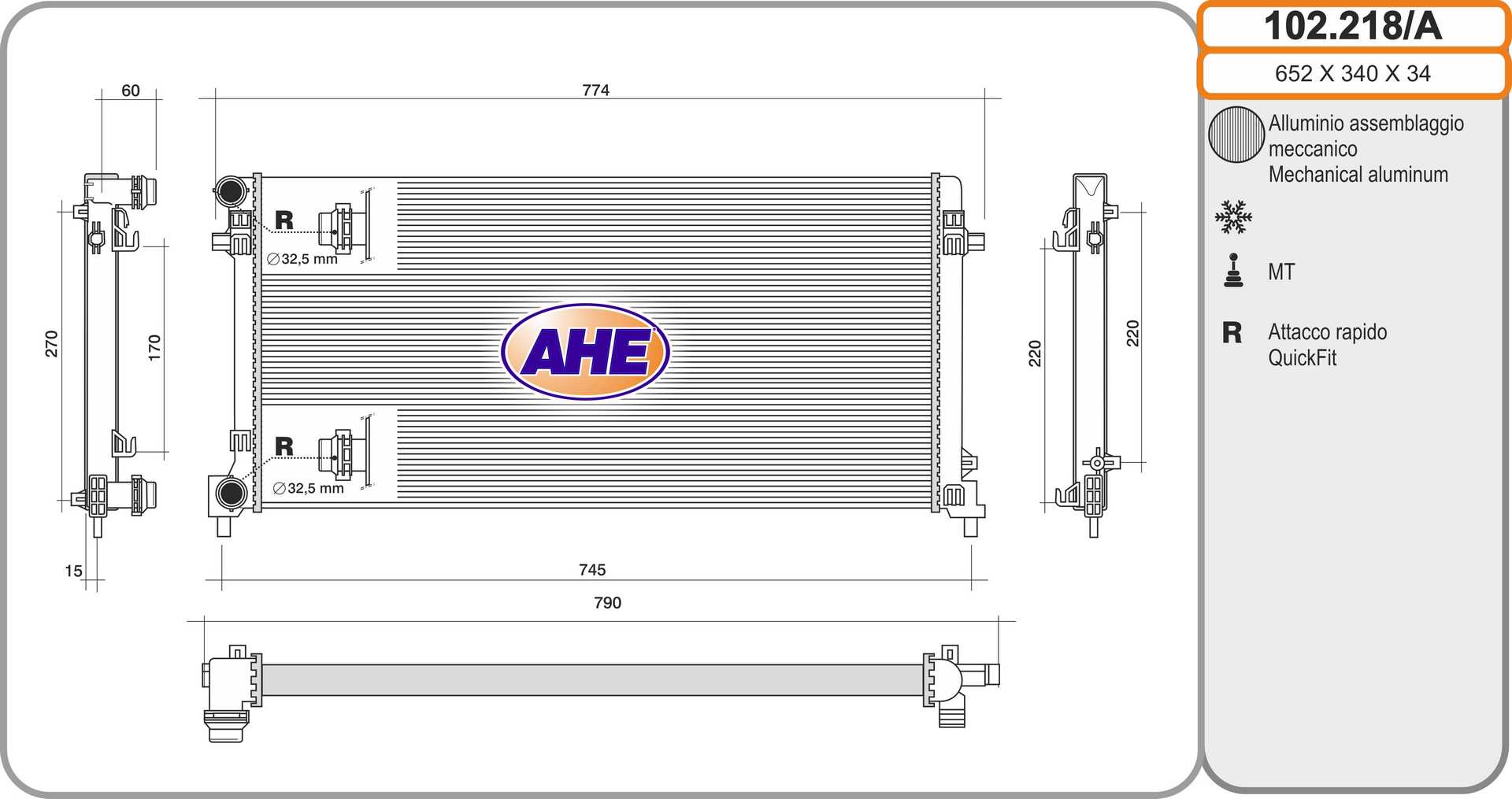 AHE 102.218/A Radiatore,...