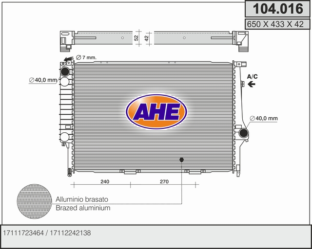AHE 104.016 Radiatore,...