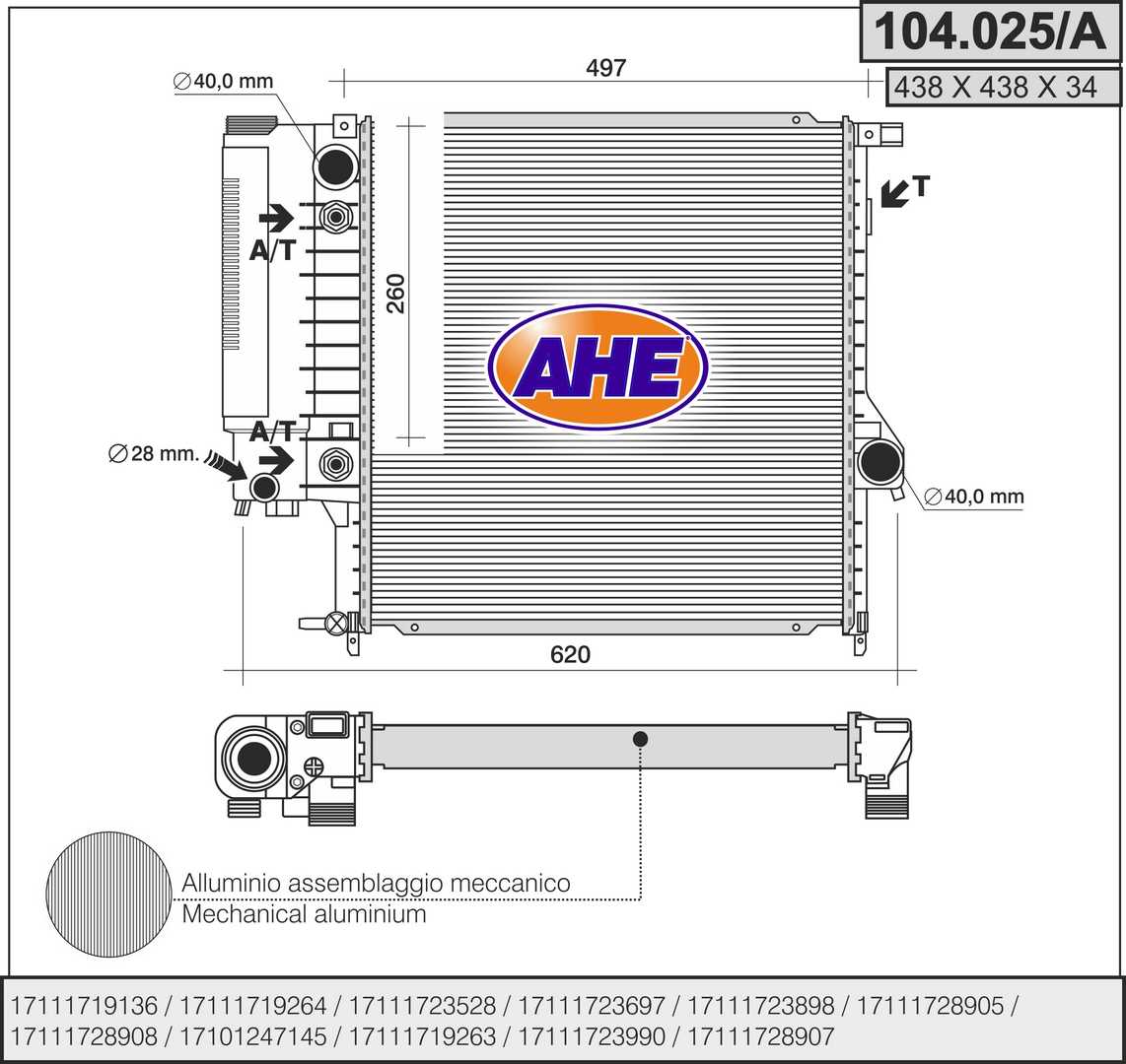 AHE 104.025/A Radiatore,...