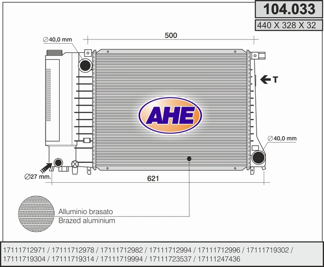 AHE 104.033 Radiatore,...
