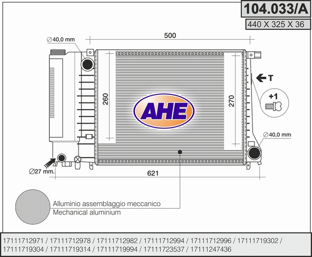 AHE 104.033/A Radiatore,...
