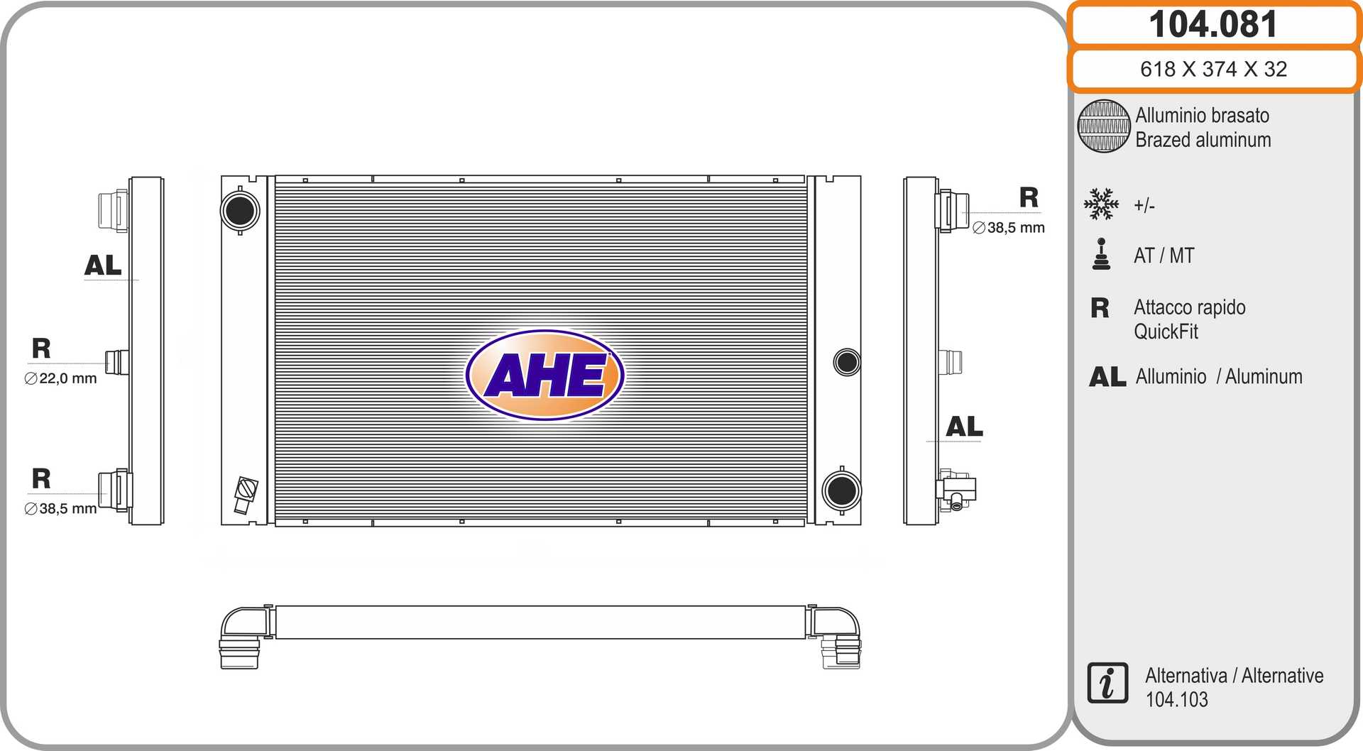 AHE 104.081 Radiatore,...
