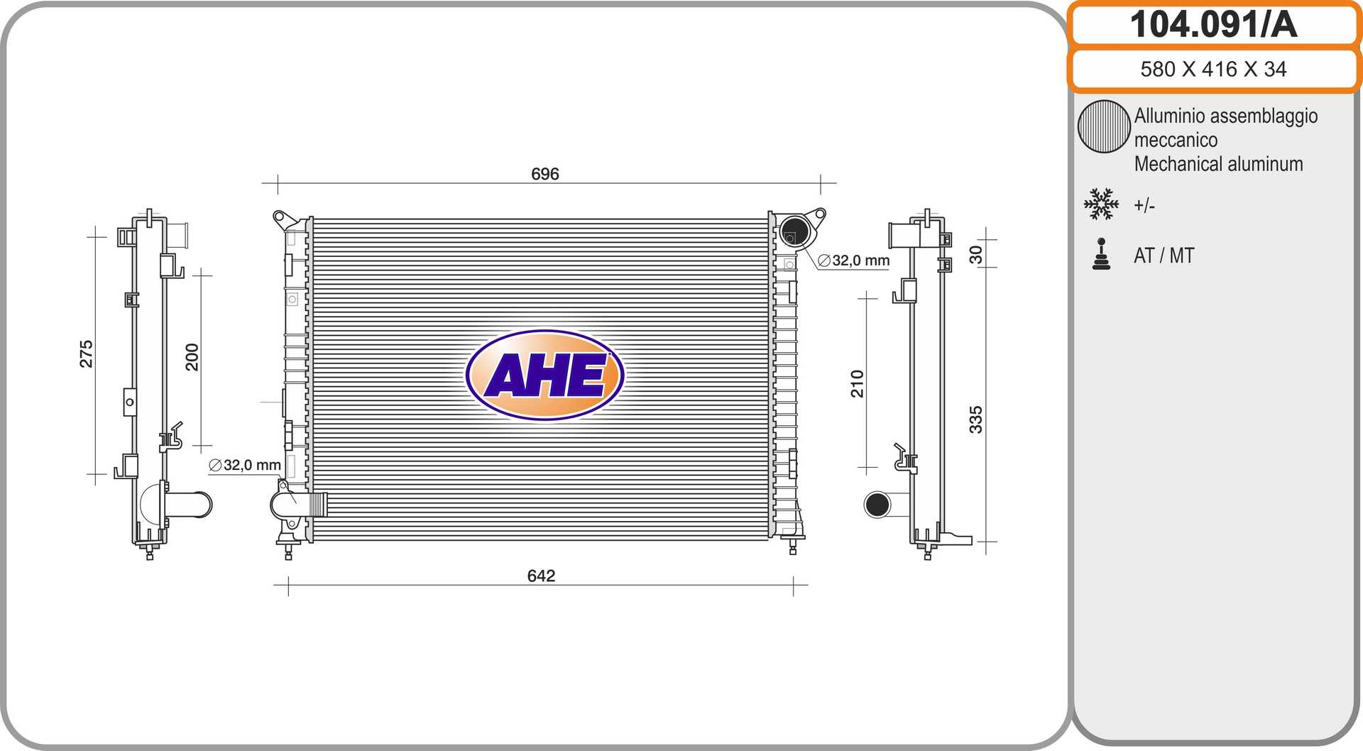 AHE 104.091/A Radiatore,...