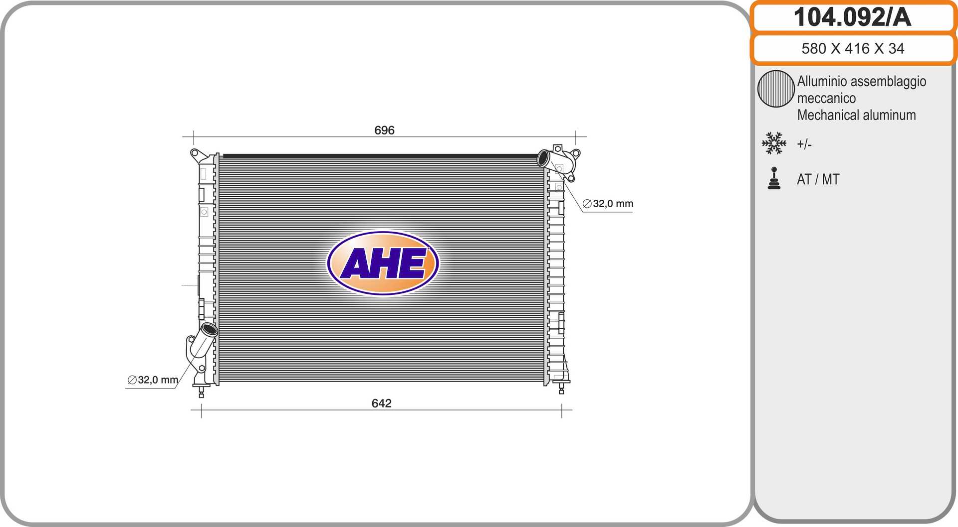 AHE 104.092/A Radiatore,...
