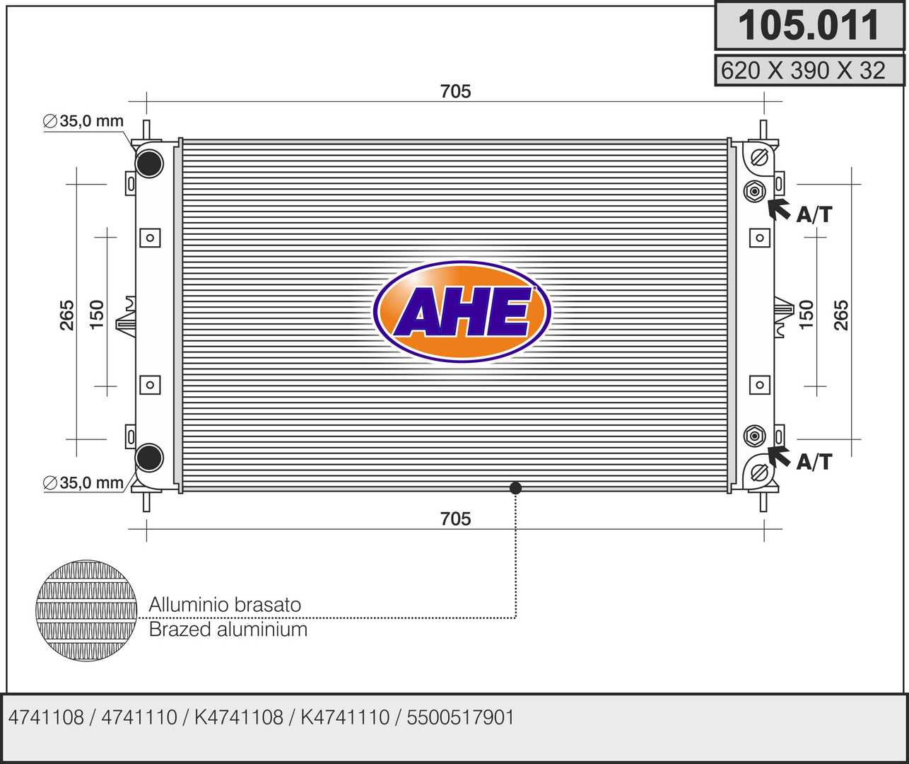 AHE 105.011 Radiatore,...