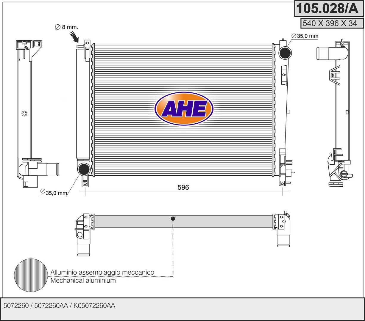 AHE 105.028/A Radiatore,...
