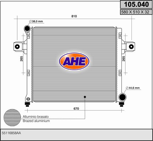 AHE 105.040 Radiatore,...