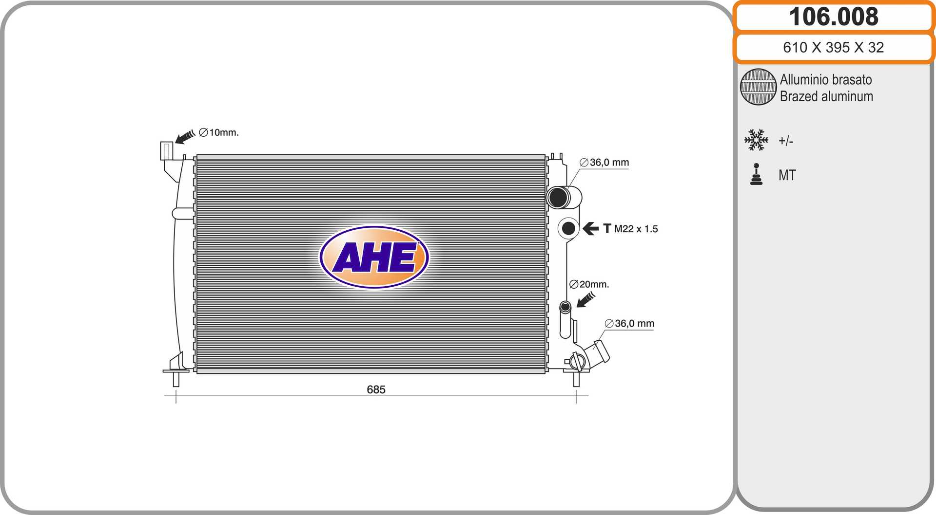 AHE 106.008 Radiatore,...