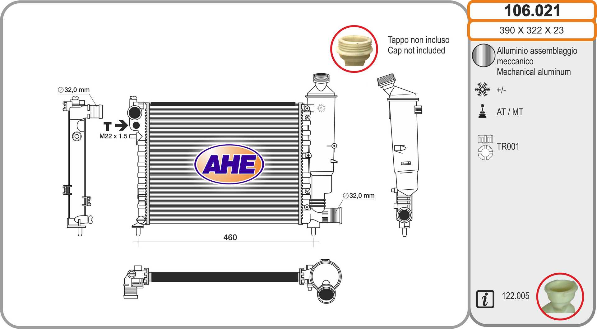AHE 106.021 Radiatore,...