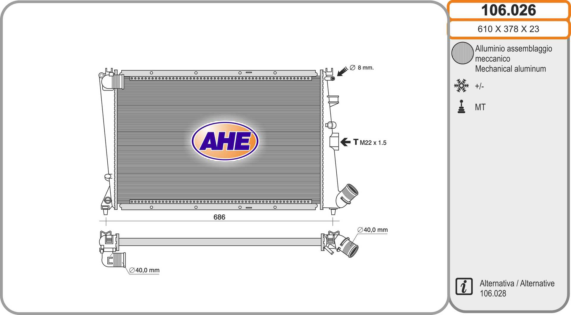 AHE 106.026 Radiatore,...