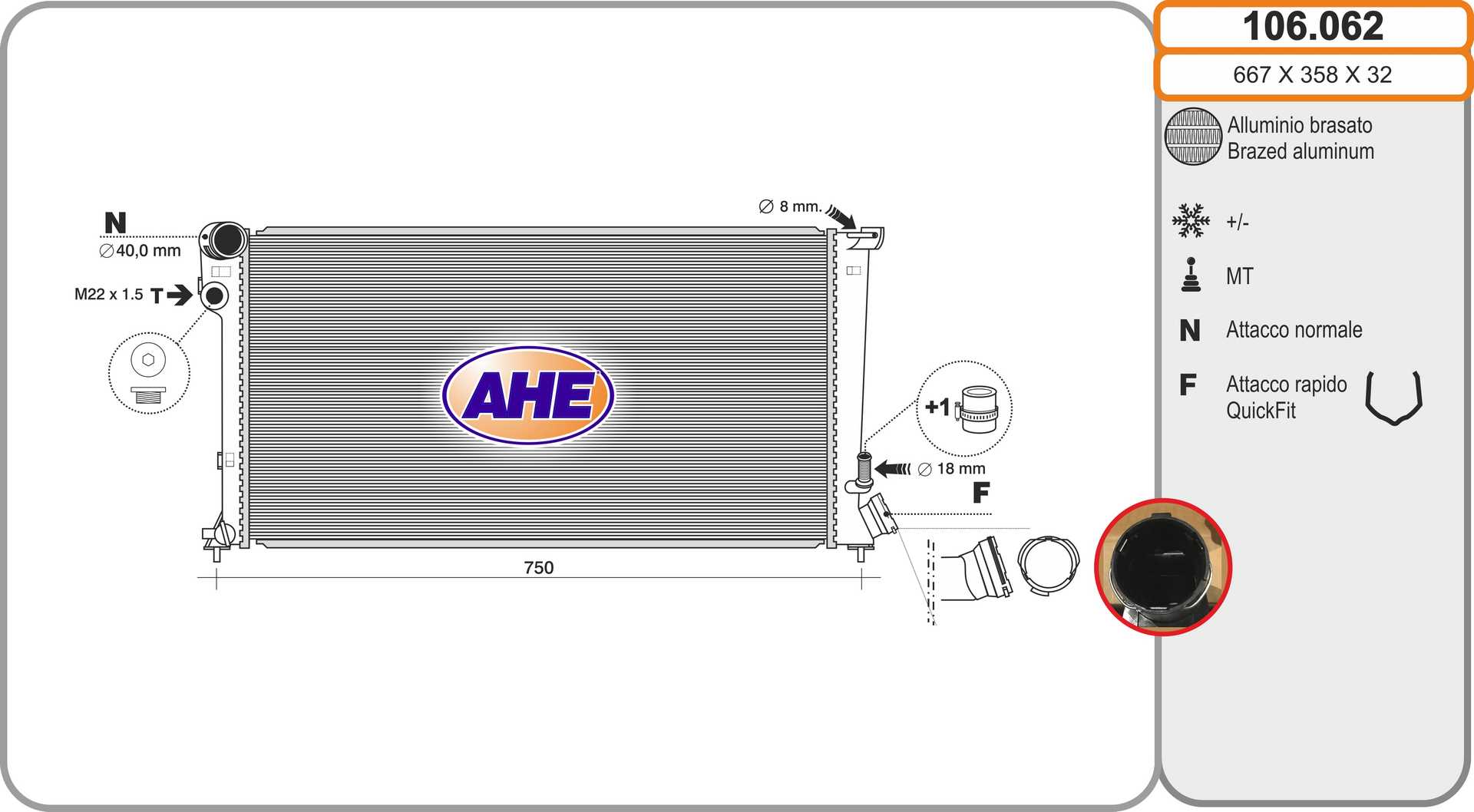 AHE 106.062 Radiatore,...