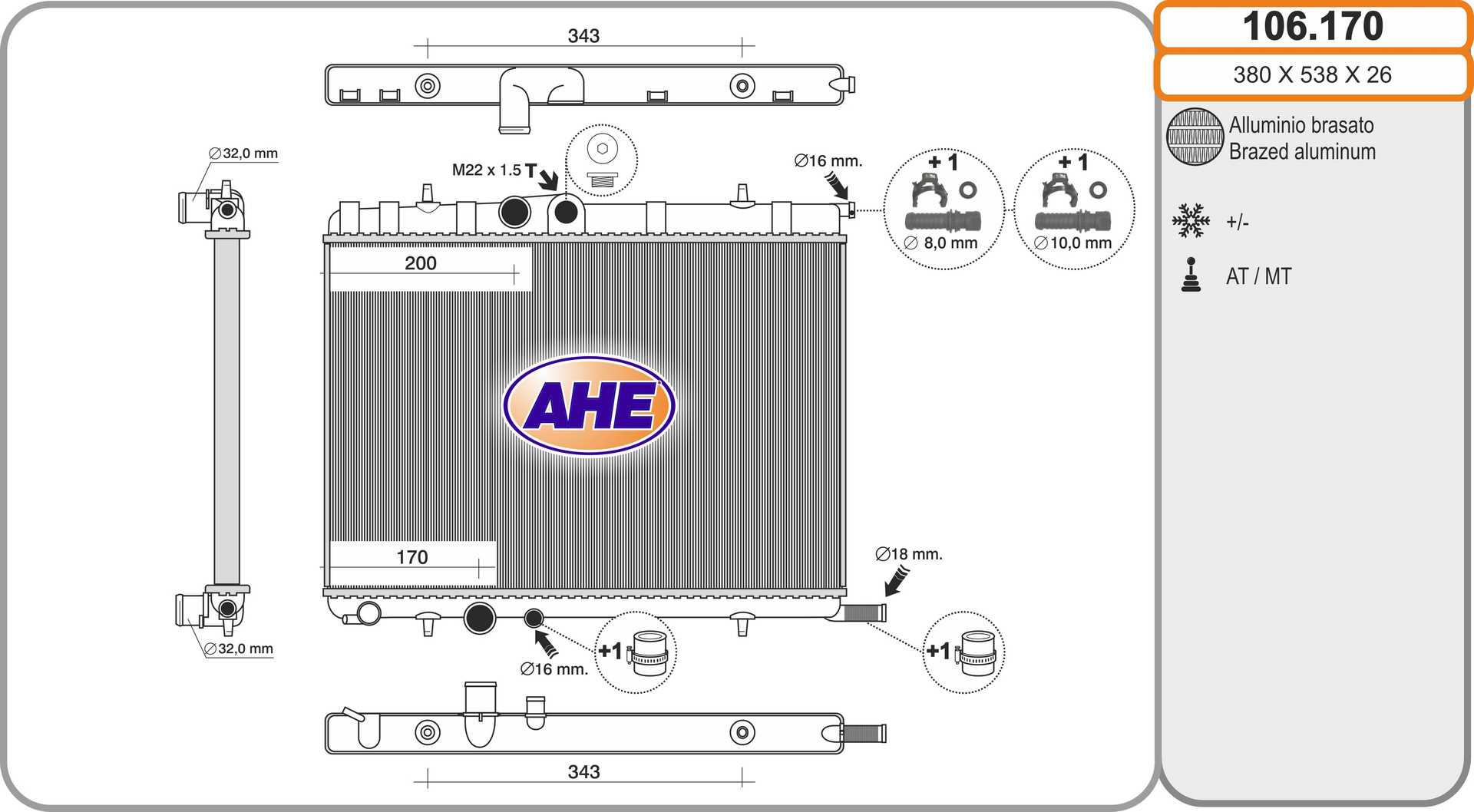 AHE 106.170 Radiatore,...