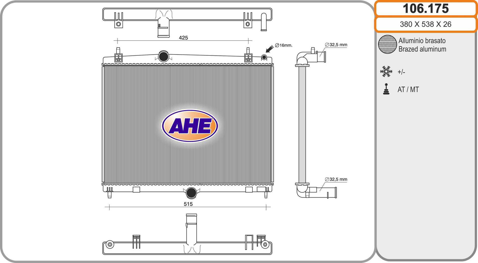 AHE 106.175 Radiatore,...