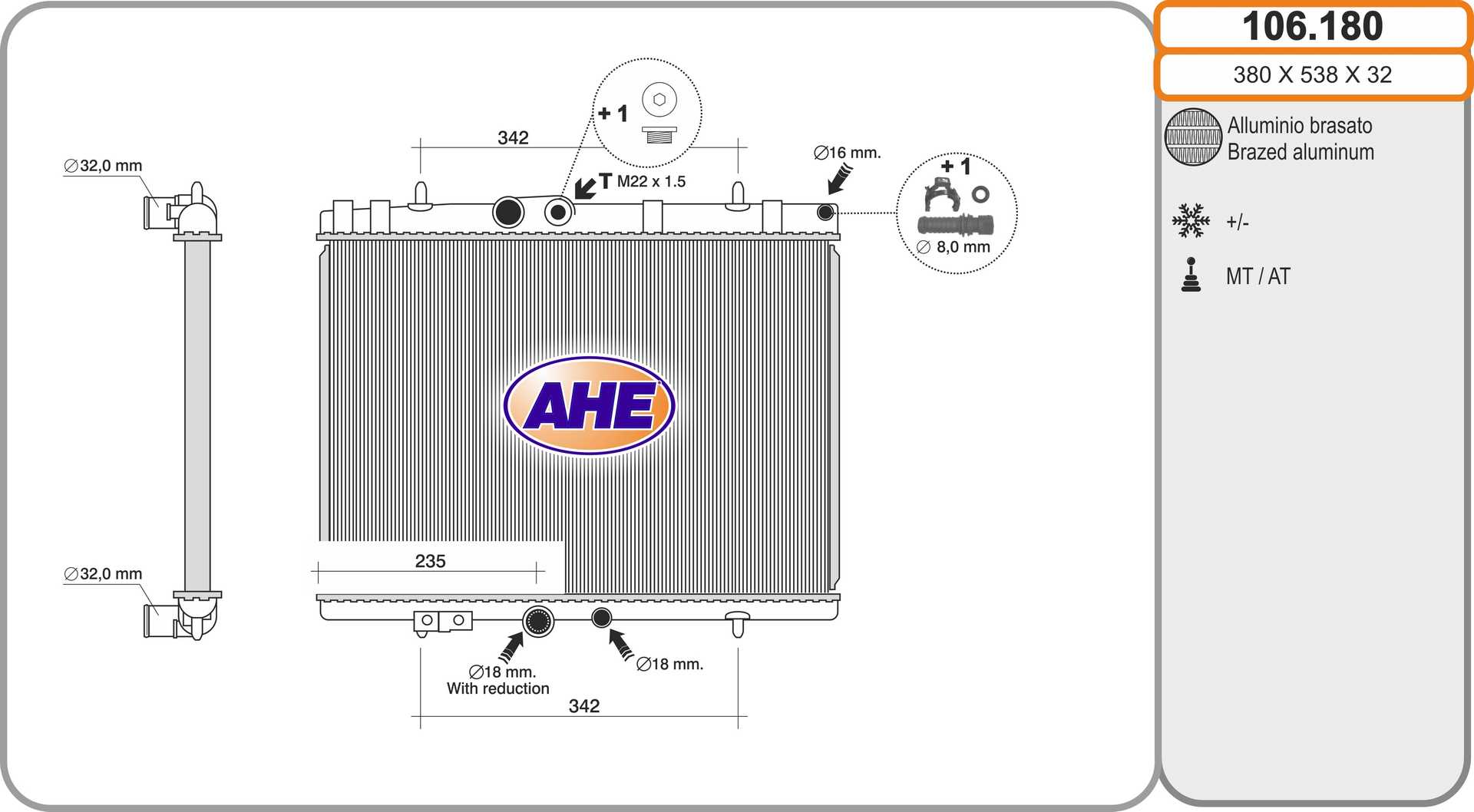AHE 106.180 Radiatore,...