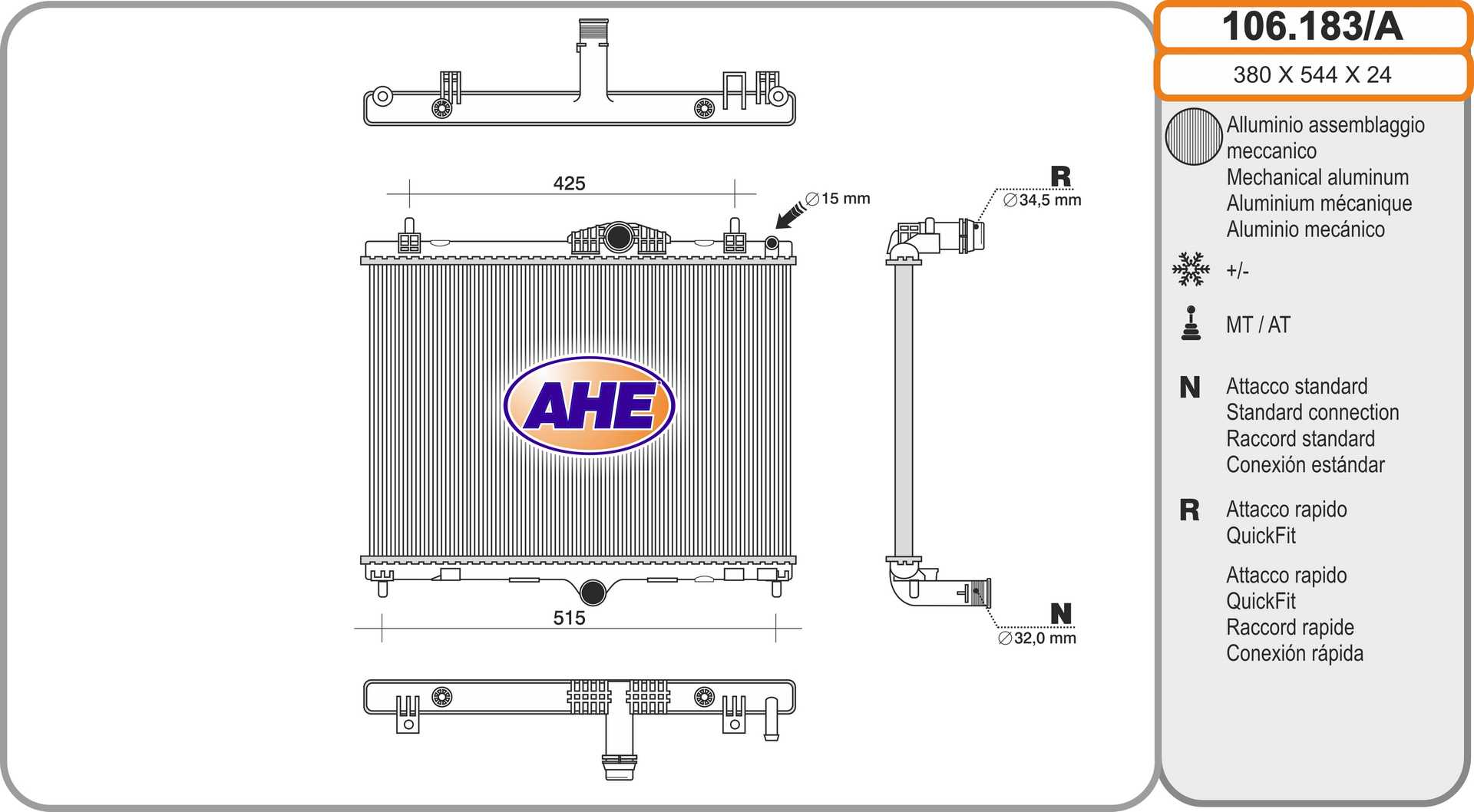 AHE 106.183/A Radiatore,...