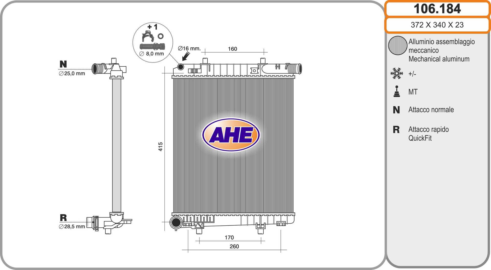 AHE 106.184 Radiatore,...