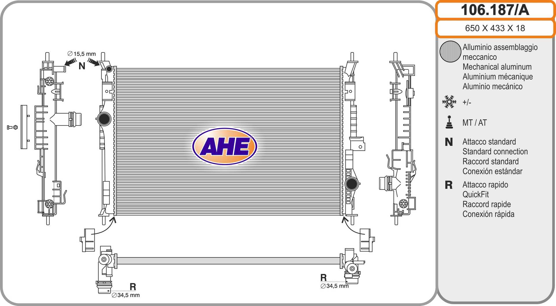 AHE 106.187/A Radiatore,...