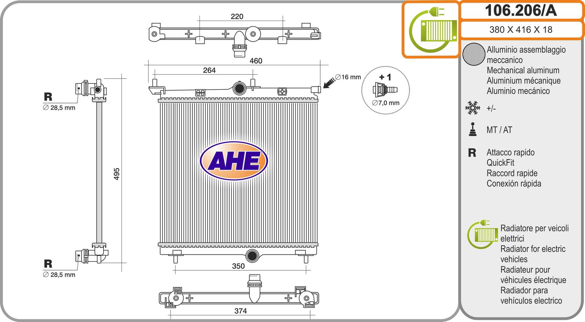 AHE 106.206/A Radiatore,...